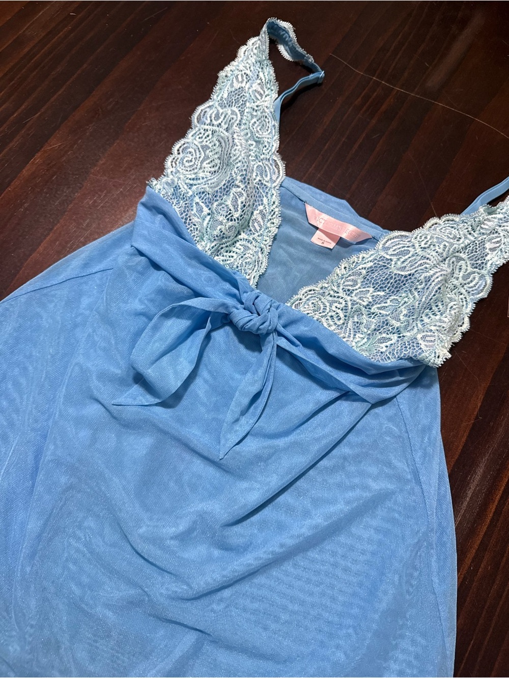 Victoria's Secret Blue Lace-Trim Chemise